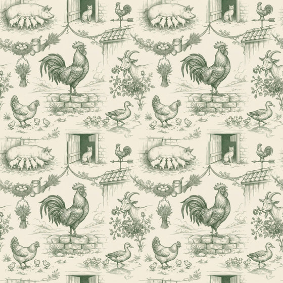 Farmyard Toile — Mural Wallpaper