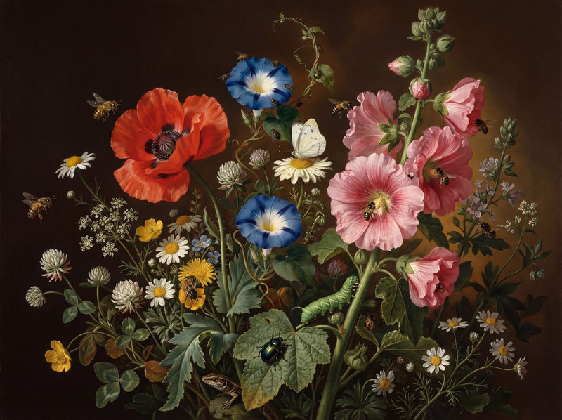 Flower Piece with Insects — Mural Wallpaper