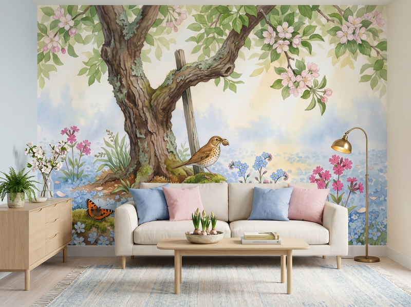 Forget-Me-Not Ground — Mural Wallpaper
