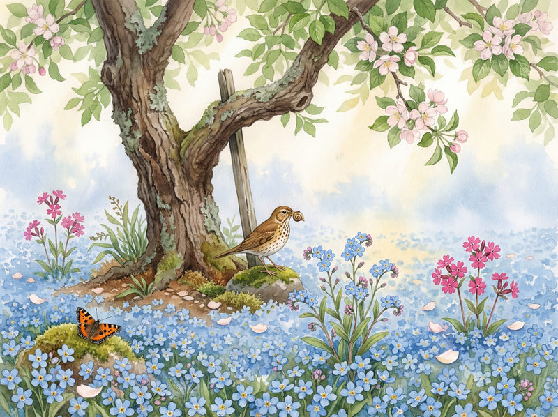 Forget-Me-Not Ground — Mural Wallpaper
