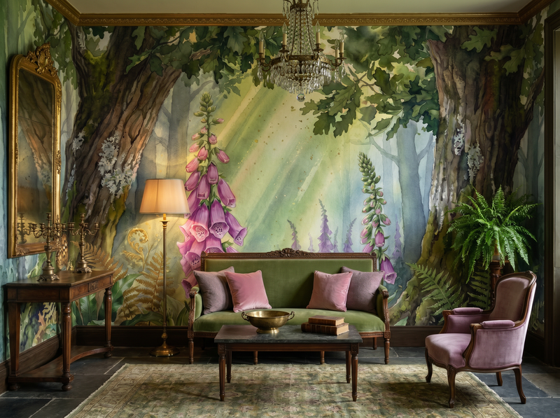 Foxglove Forest — Mural Wallpaper