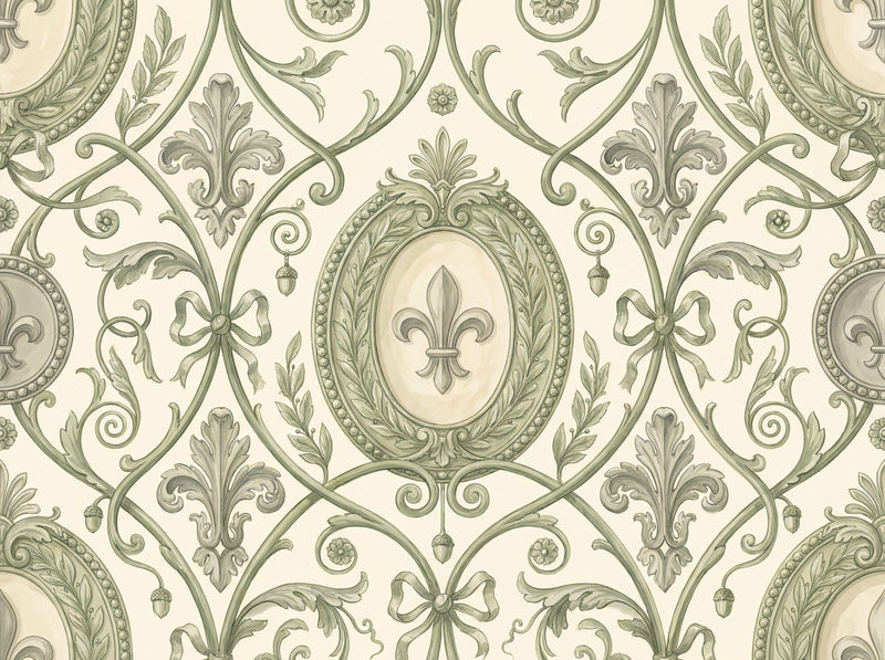 Loire Valley Damask — Scenic Mural Wallpaper