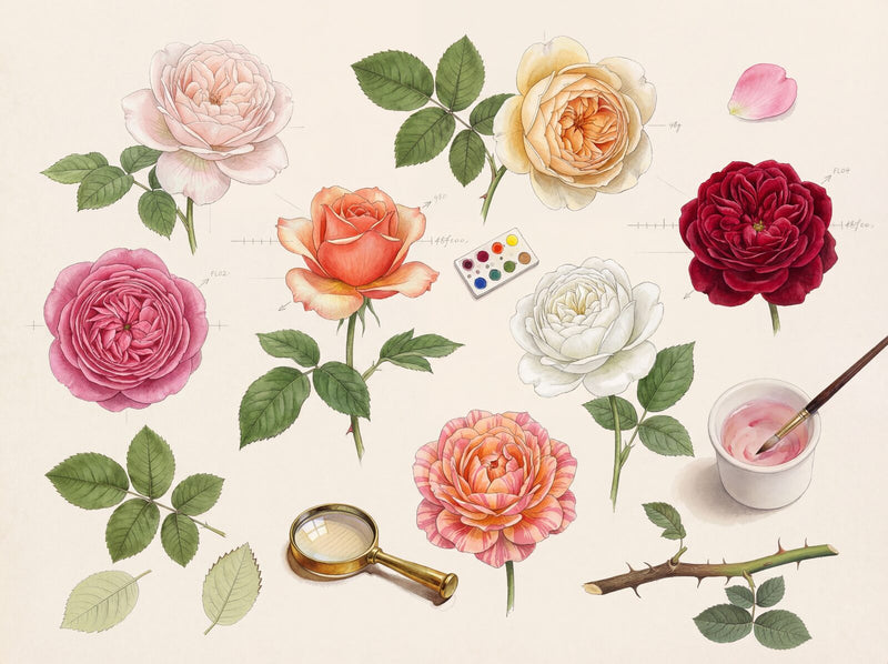 Garden Rose Study — Mural Wallpaper