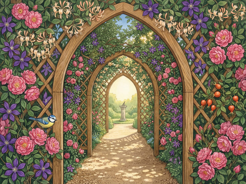 Gothic Trellis Garden — Mural Wallpaper