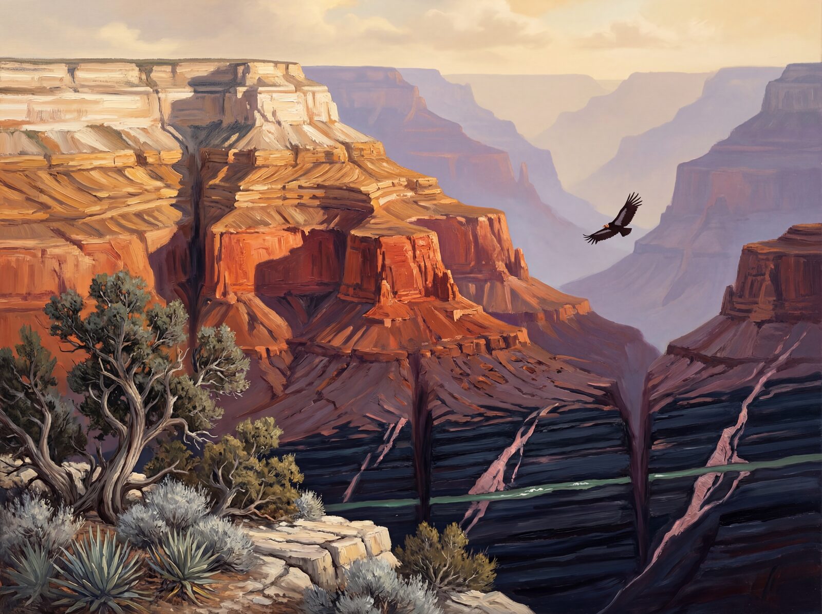 Scenic mural wallpaper featuring Kaibab Cream, Coconino Amber, and Vishnu Schist. Made to order.