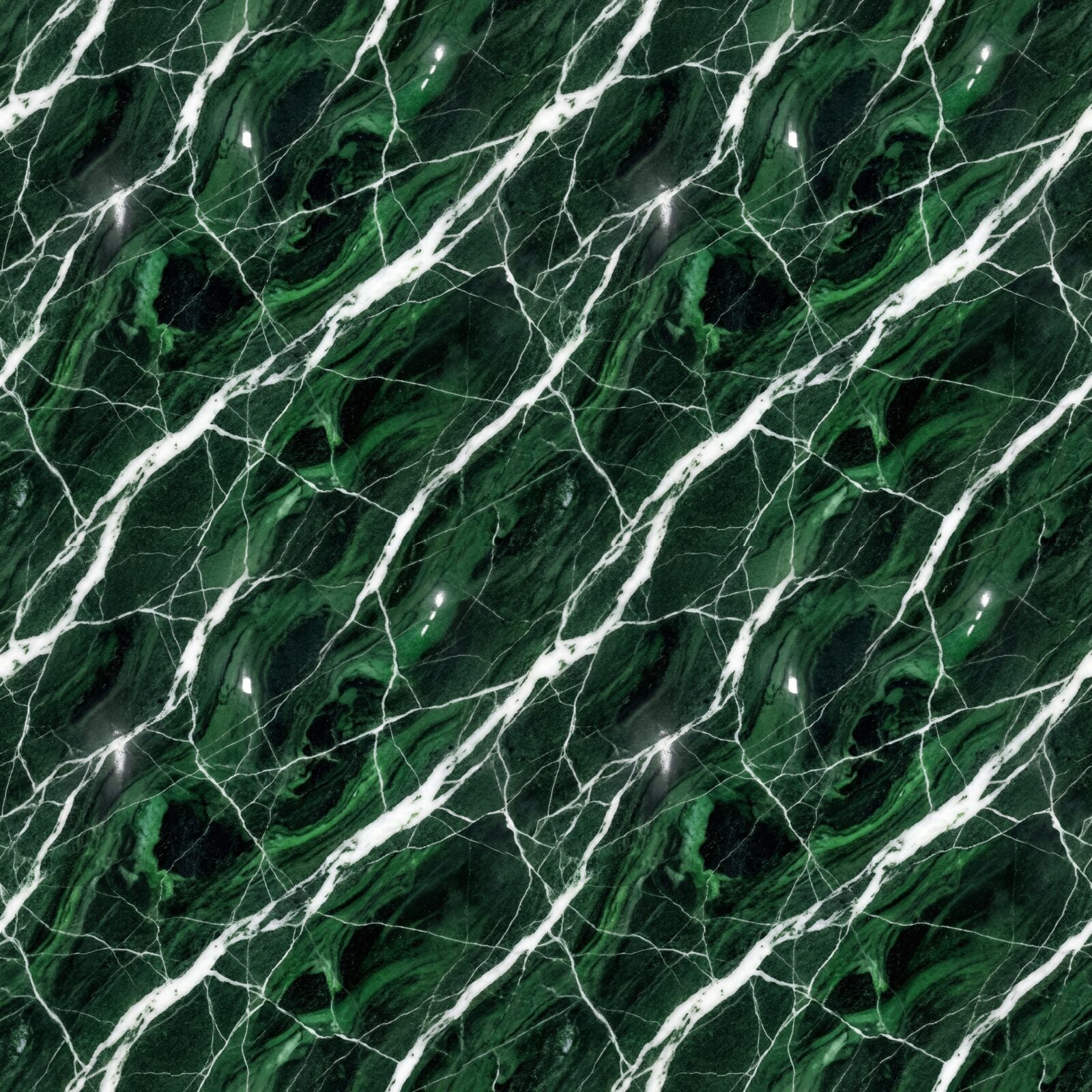 Immerse yourself in the deep, geological beauty of Green Marble mural wallpaper, featuring striking emeralds and white veins. Made to order.