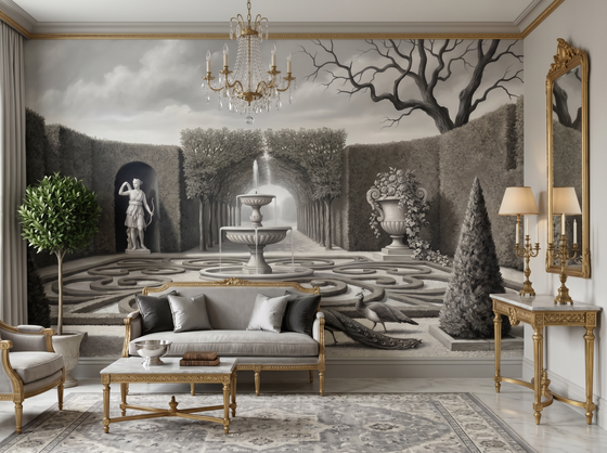 Grisaille Garden — Mural Wallpaper