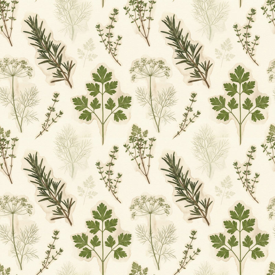 Ghostly botanical prints on a warm paper background, featuring a gentle palette of greens and browns. Made to order.