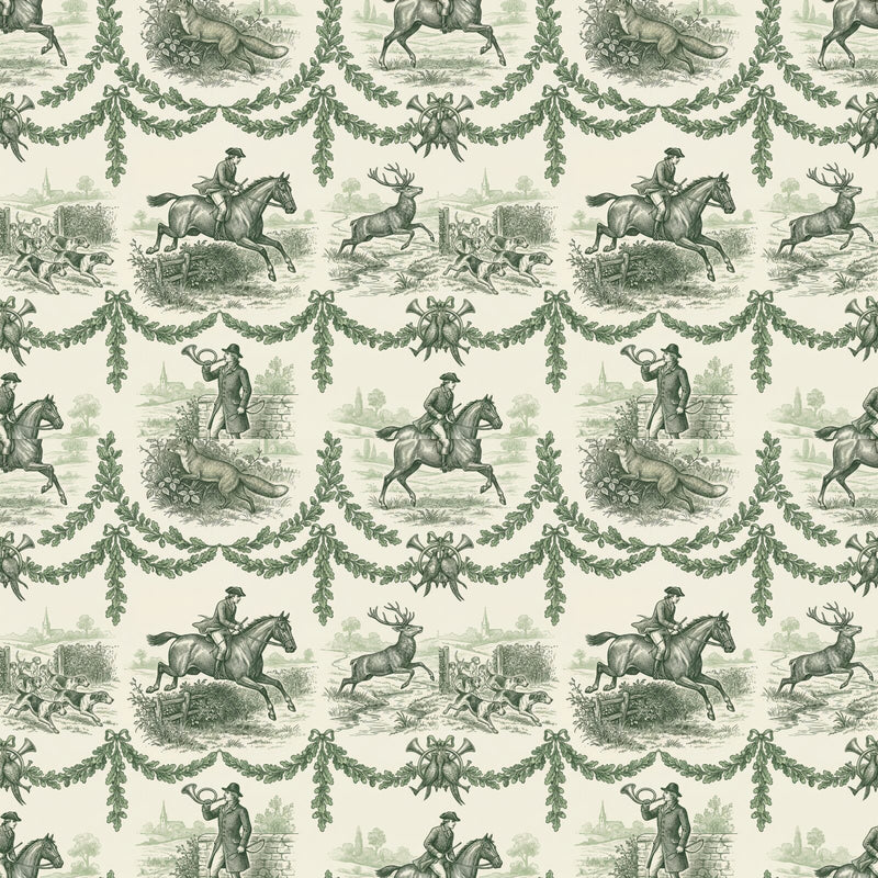 Hunting Toile — Mural Wallpaper