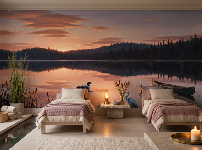 Lake Sunset — Mural Wallpaper