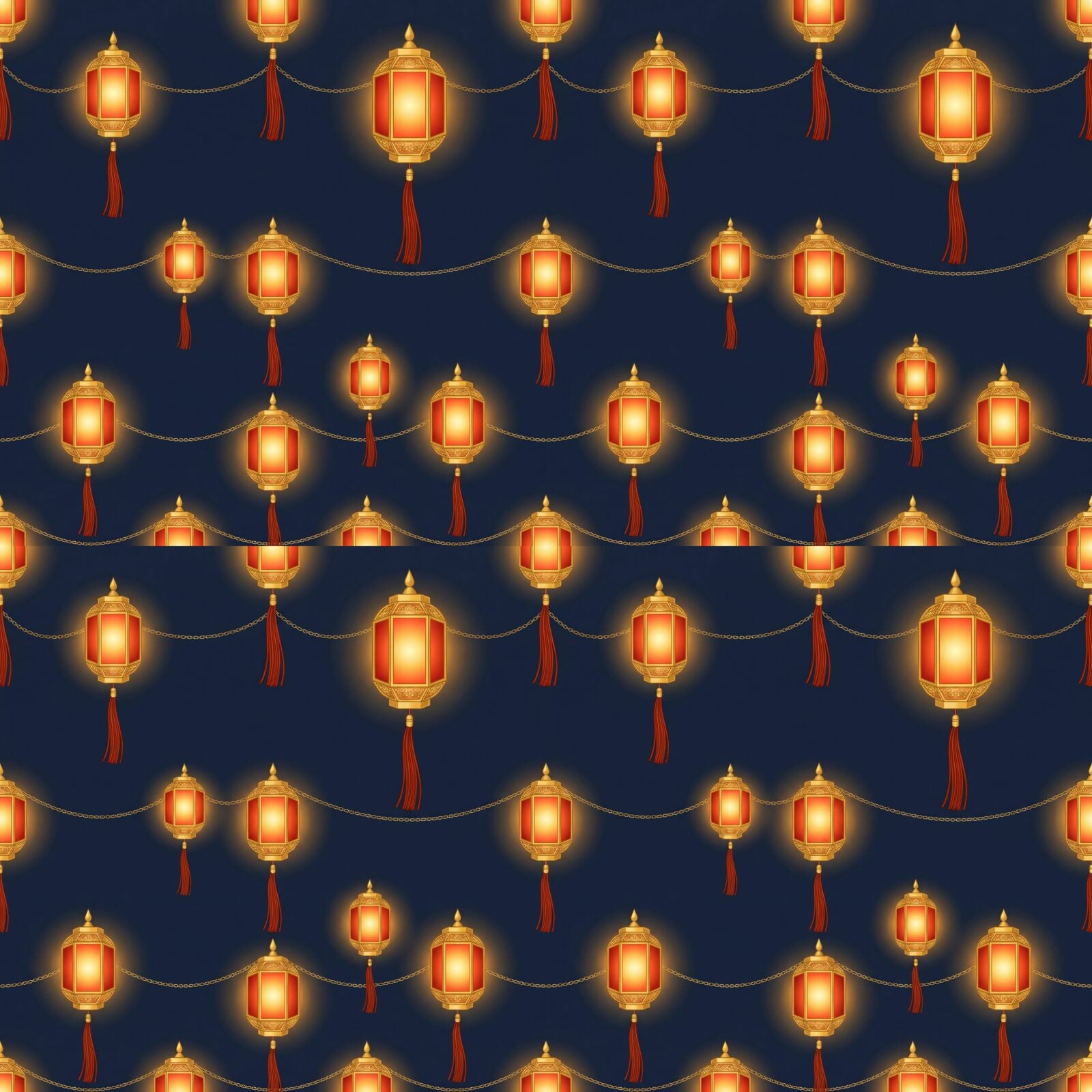 Immerse your space in the festive glow of a Chinoiserie lantern festival with warm reds, regal golds, and deep indigo. Made to order.