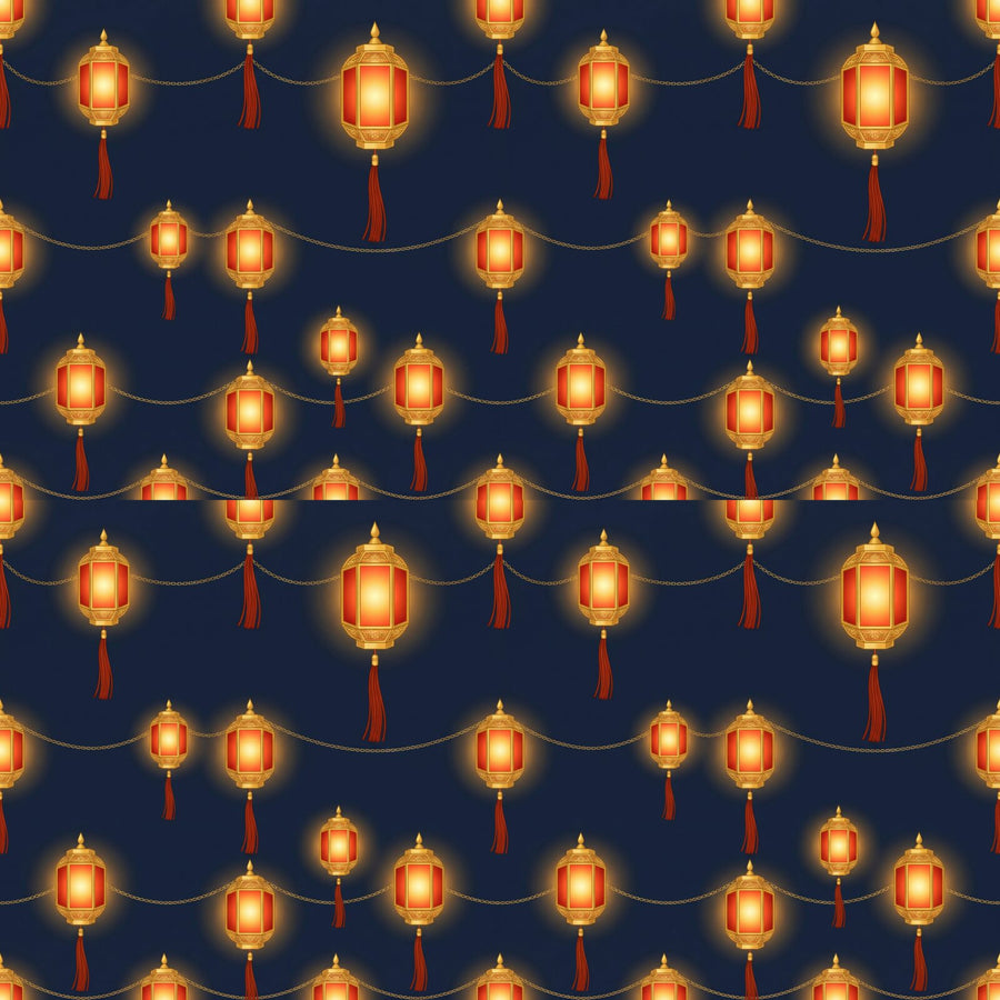 Immerse your space in the festive glow of a Chinoiserie lantern festival with warm reds, regal golds, and deep indigo. Made to order.