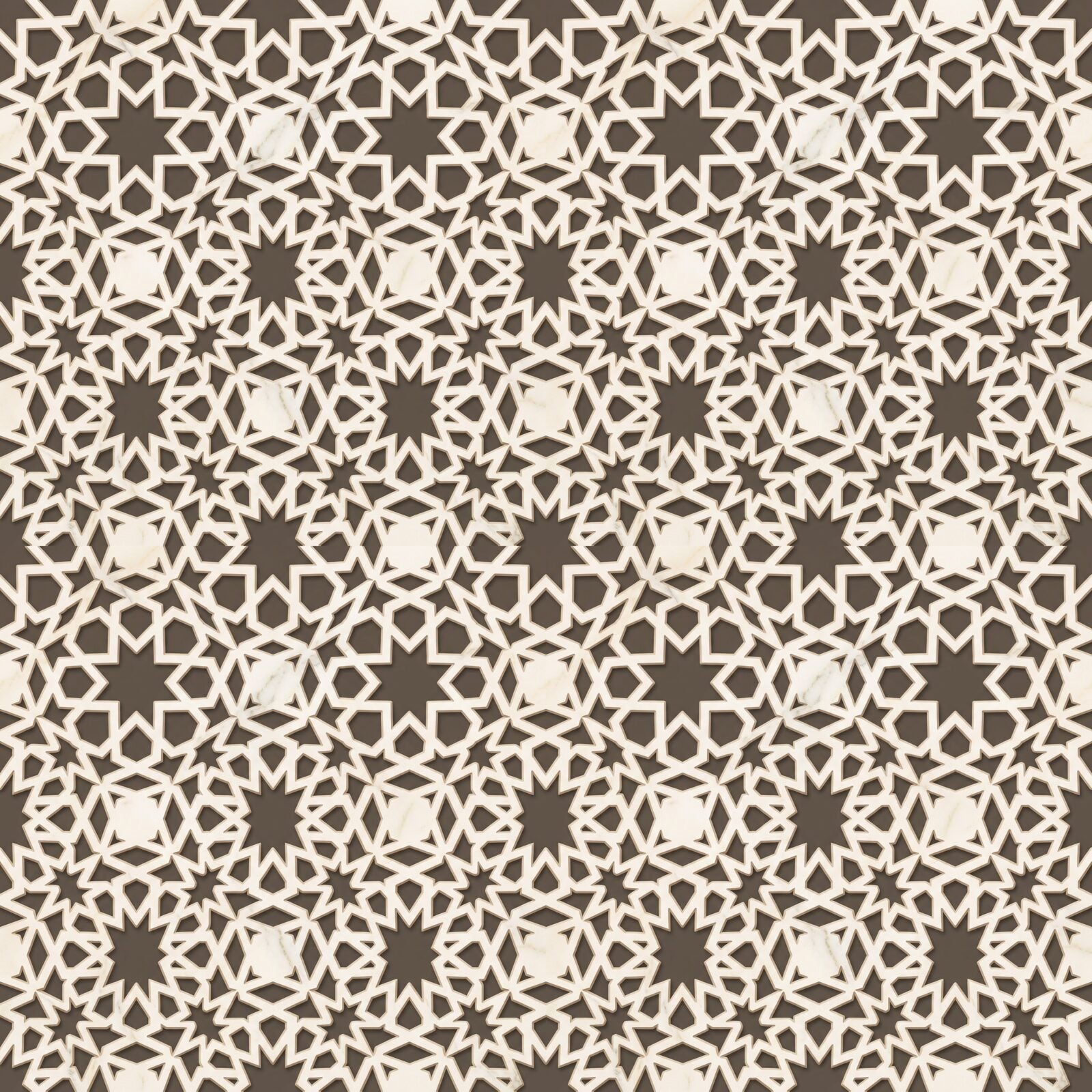 Experience the luminous geometry of a Mughal marble jali. Warm white, golden light, and garden green tones. Made to order.