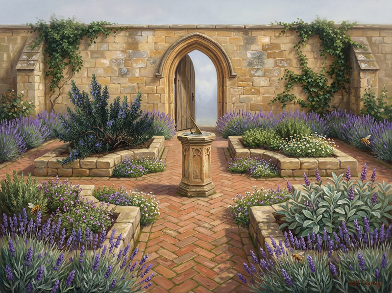 Medieval Herb Garden — Mural Wallpaper