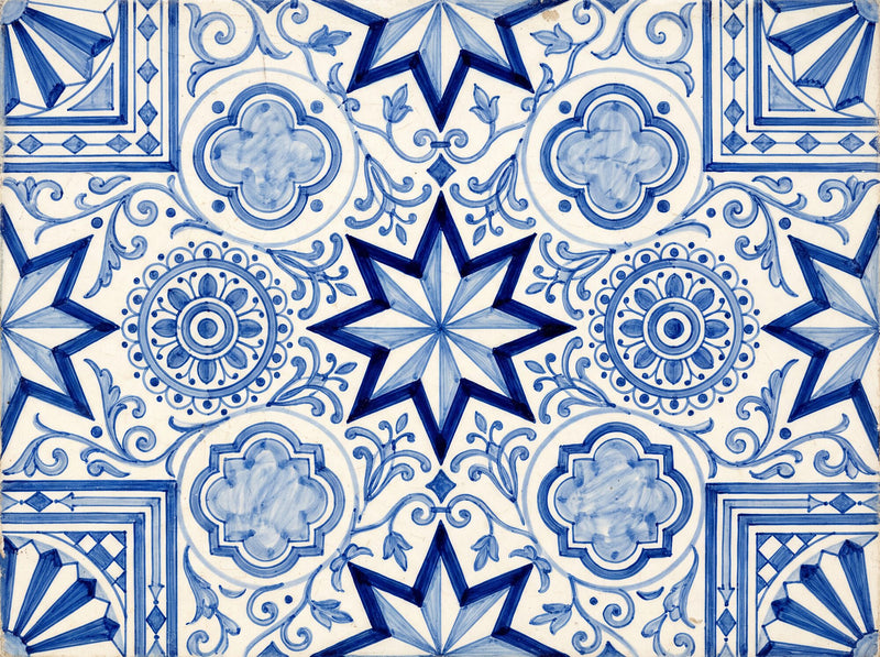 Azulejo Cobalt — Scenic Mural Wallpaper