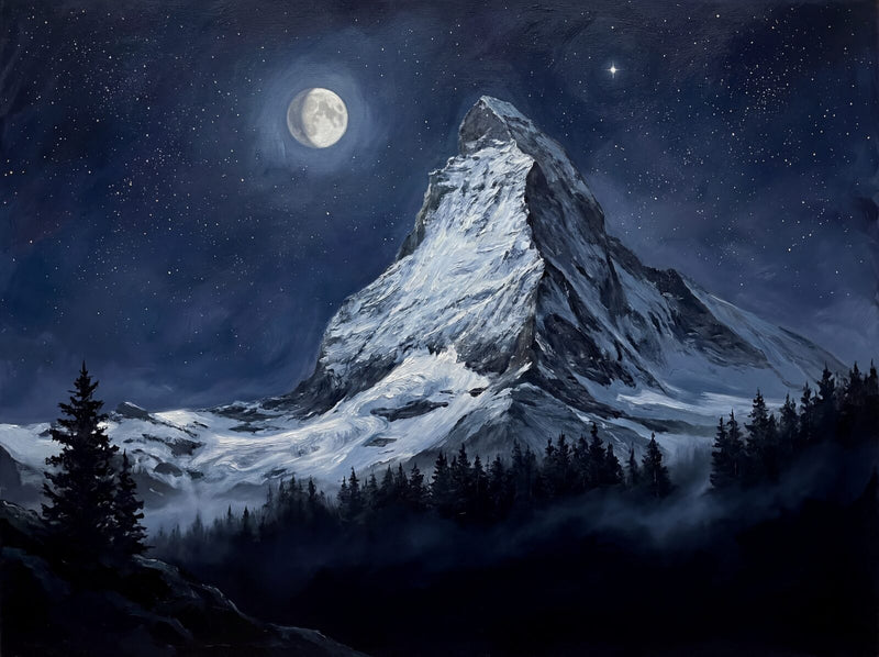 Moonlit Mountain — Mural Wallpaper