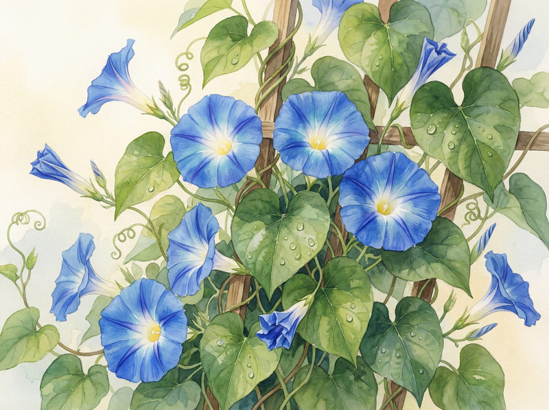Morning Glory Blue — Mural Wallpaper
