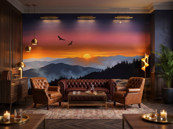 Mountain Sunset — Mural Wallpaper