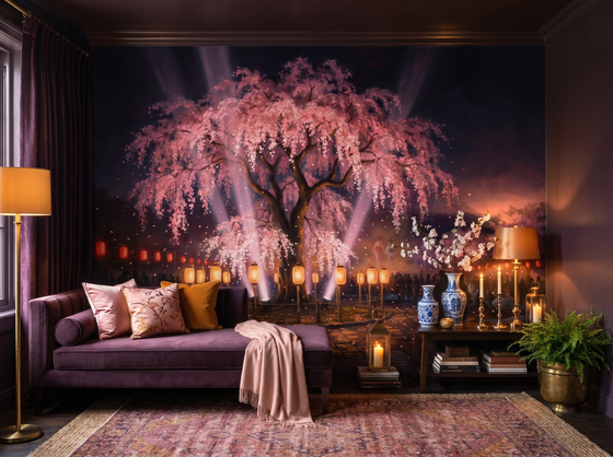 Night Cherry — Mural Wallpaper
