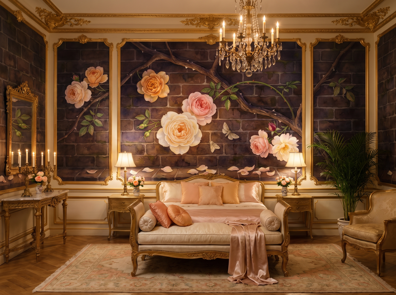 Nocturnal Rose Garden — Mural Wallpaper