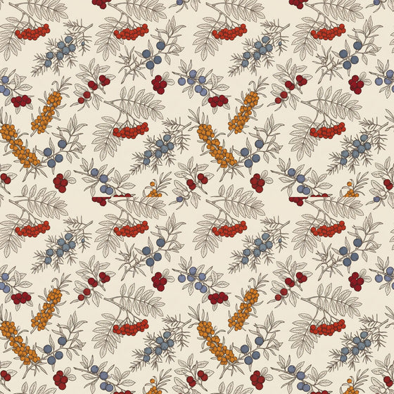 Nordic Berry Branch — Mural Wallpaper