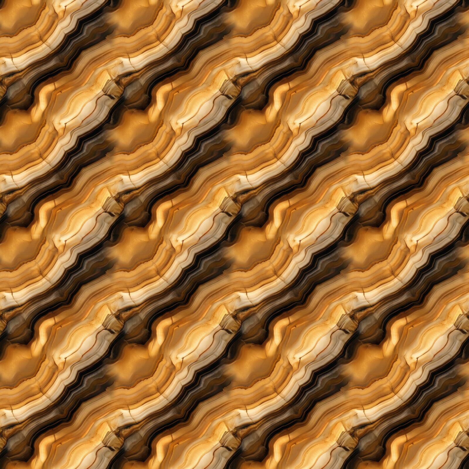 Dramatic onyx wallpaper in Onyx Black, Amber Onyx, and Cream Onyx. Made to order.