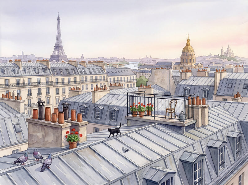 Paris Rooftops — Mural Wallpaper