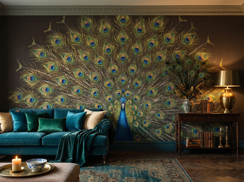 Peacock Display — Mural Wallpaper