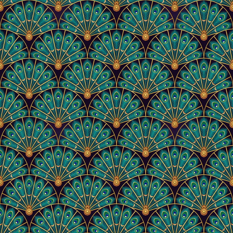 Peacock Fan — Mural Wallpaper