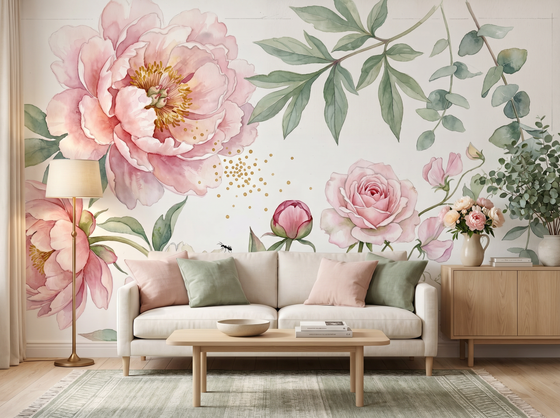 Peony Blush — Scenic Mural Wallpaper