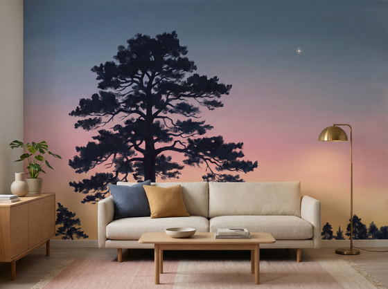 Pine Silhouette — Mural Wallpaper