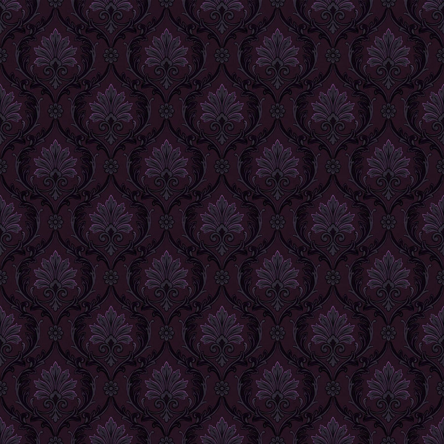 Immerse yourself in theatrical restraint with Plum Damask. Rich aubergine and charcoal damask. Made to order.