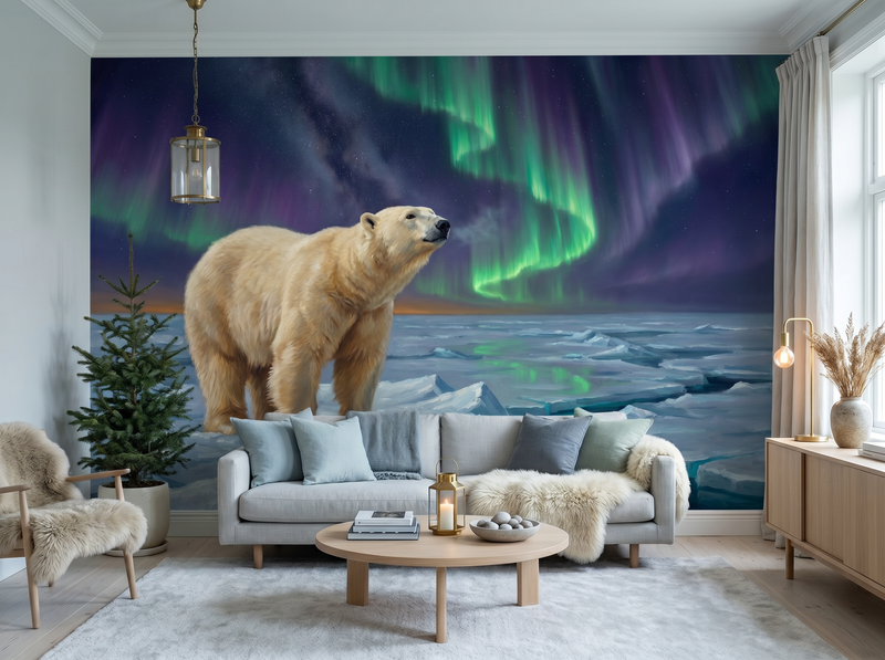 Polar Bear on Ice — Mural Wallpaper
