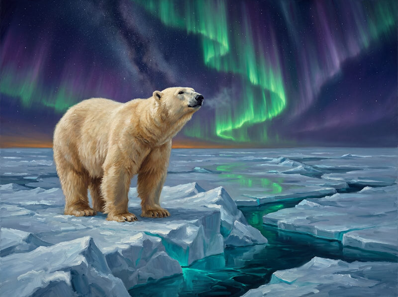 Polar Bear on Ice — Mural Wallpaper