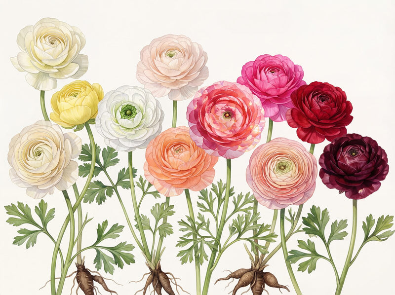 Ranunculus Arrangement — Mural Wallpaper