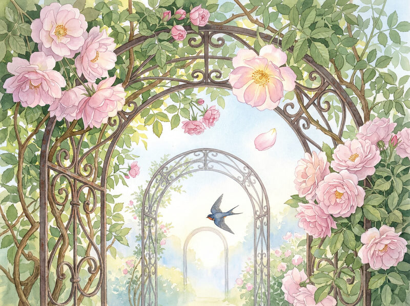 Rose Arch Perspective — Mural Wallpaper