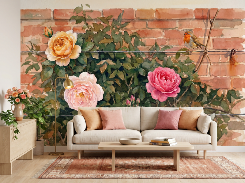Rose Garden Wall — Mural Wallpaper