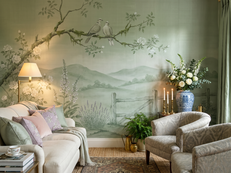 Sage Chinoiserie — Mural Wallpaper