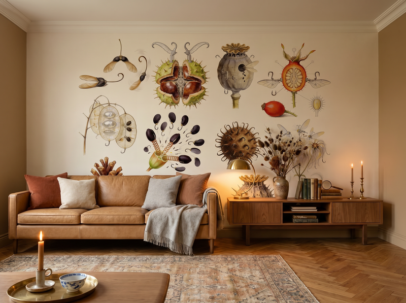Seed Pods & Fruit — Mural Wallpaper