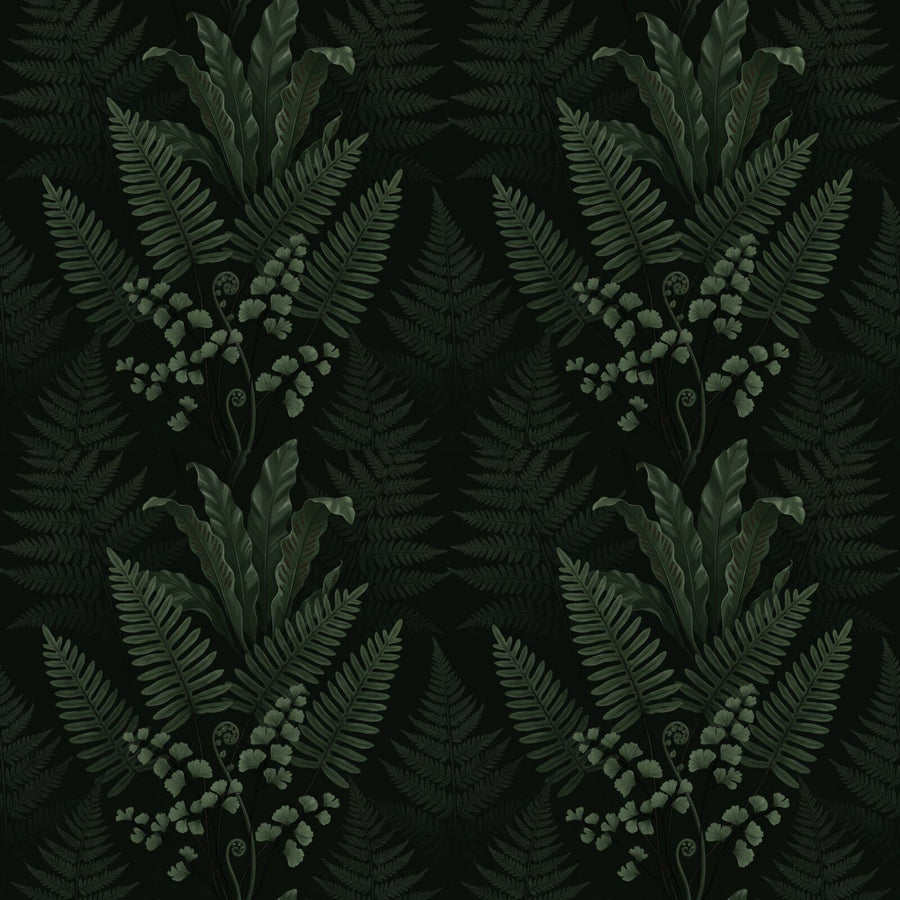 Immerse yourself in the primeval quiet of a Devonshire ravine. Deep green ferns, almost black in shadow. Made to order.