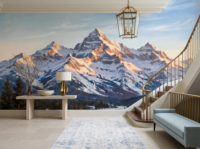 Snow Peak Panoramic — Mural Wallpaper