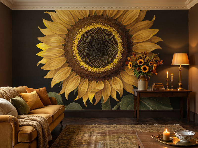 Sunflower Head — Mural Wallpaper