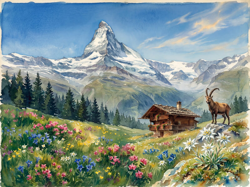 Swiss Alpine — Mural Wallpaper