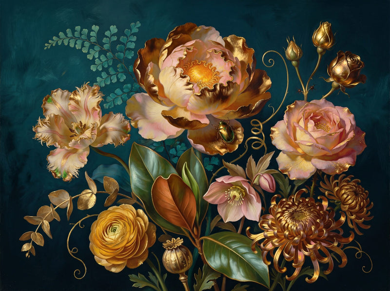 Teal Opulence — Scenic Mural Wallpaper