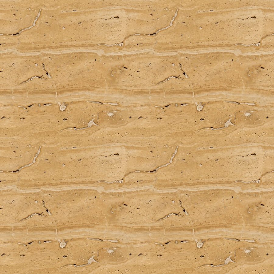 Experience the warm, textured beauty of Roman travertine. Honey-gold, cream, and amber tones. Made to order.