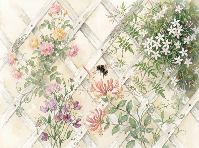 Trellis Romance — Mural Wallpaper