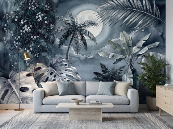 Tropical Moonlight — Mural Wallpaper