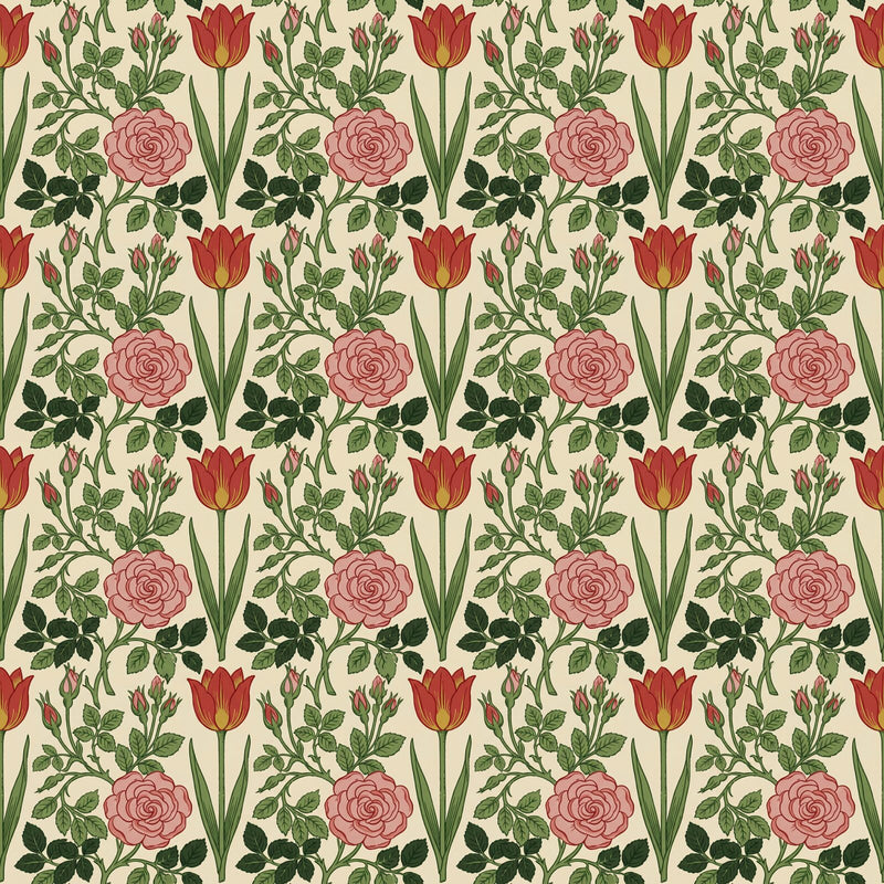 Tulip and Rose — Mural Wallpaper