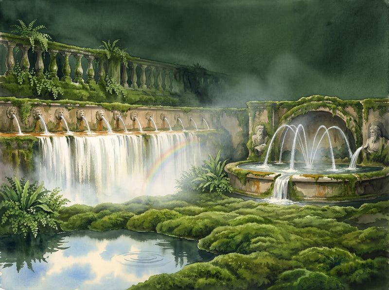 Villa d'Este Fountains — Mural Wallpaper
