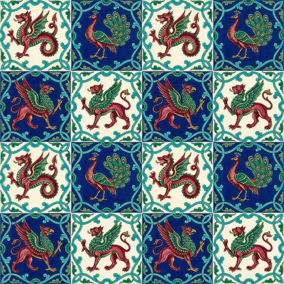 William De Morgan Tile — Mural Wallpaper